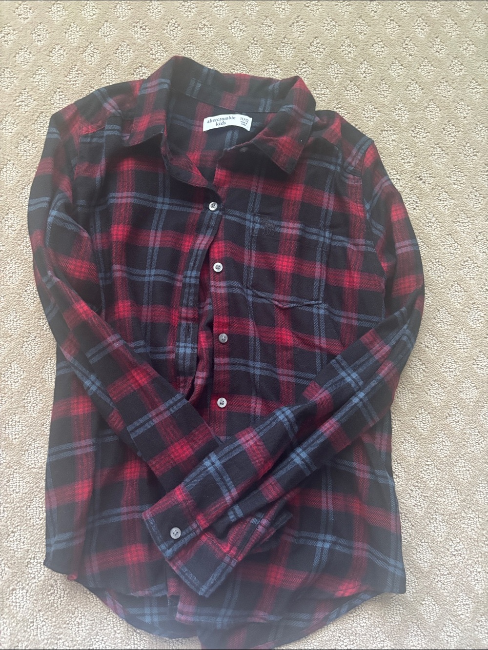 abercrombie kids Red and Black Plaid Button-Down Shirt